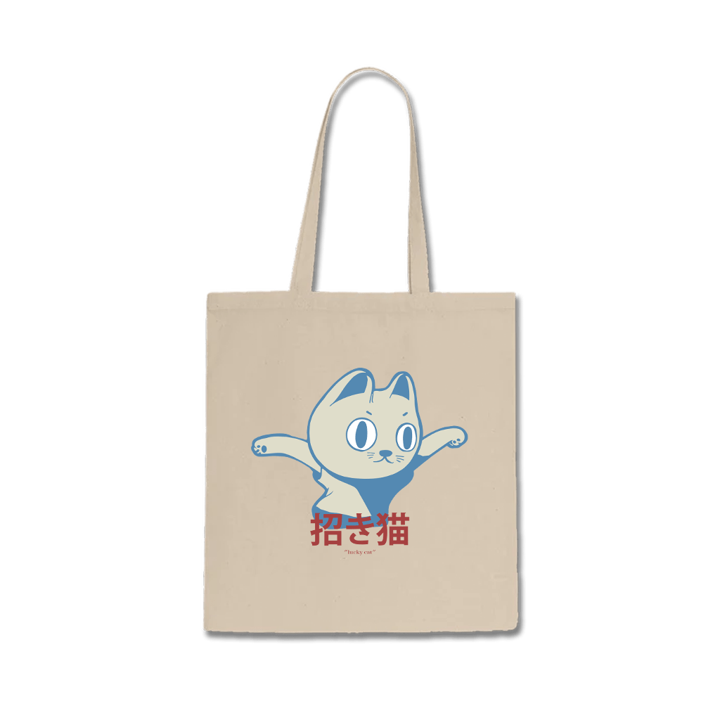 "Lucky Cat" Baumwolltasche - CUSTOMBYAJ